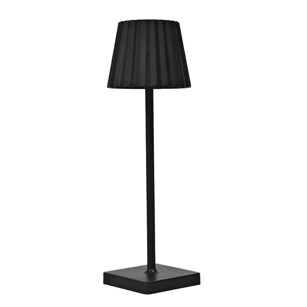 Mara – Rechargeable Classic Table Lamp with Pleated Shade & Dimmable LED