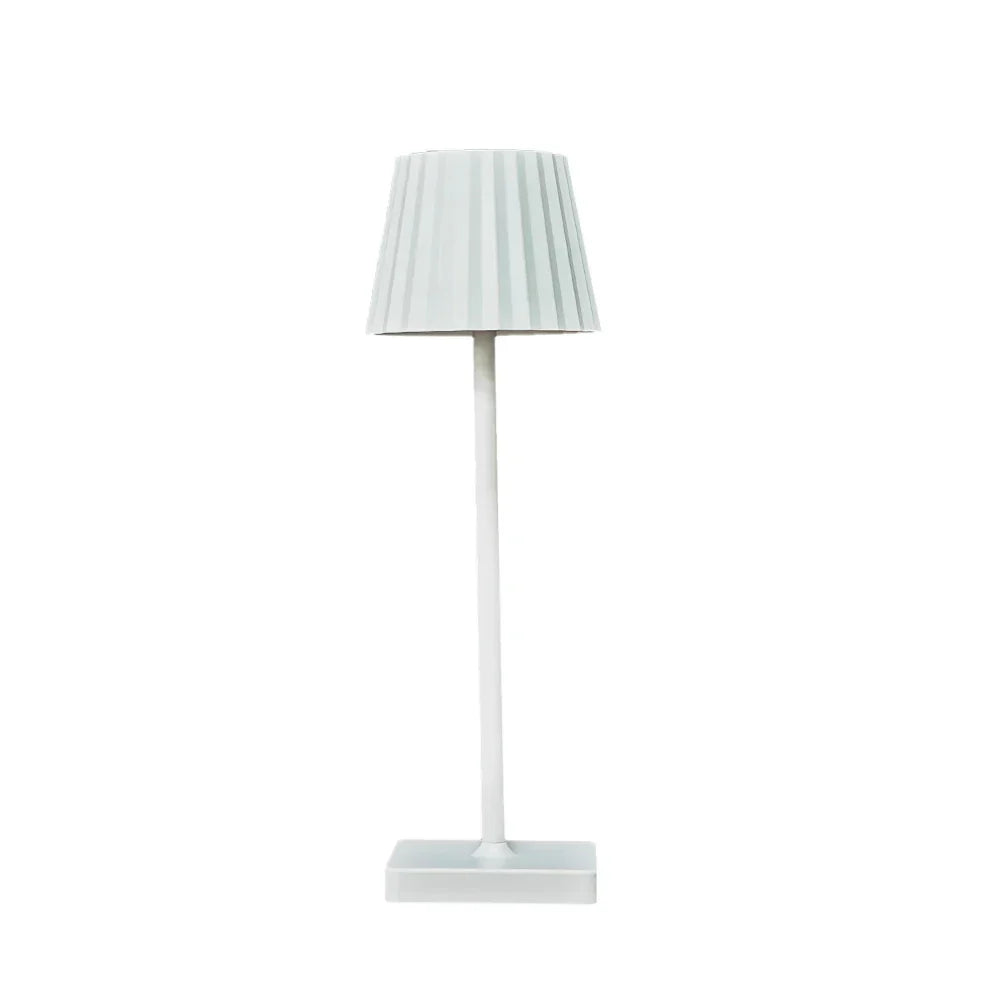 Mara – Rechargeable Classic Table Lamp with Pleated Shade & Dimmable LED