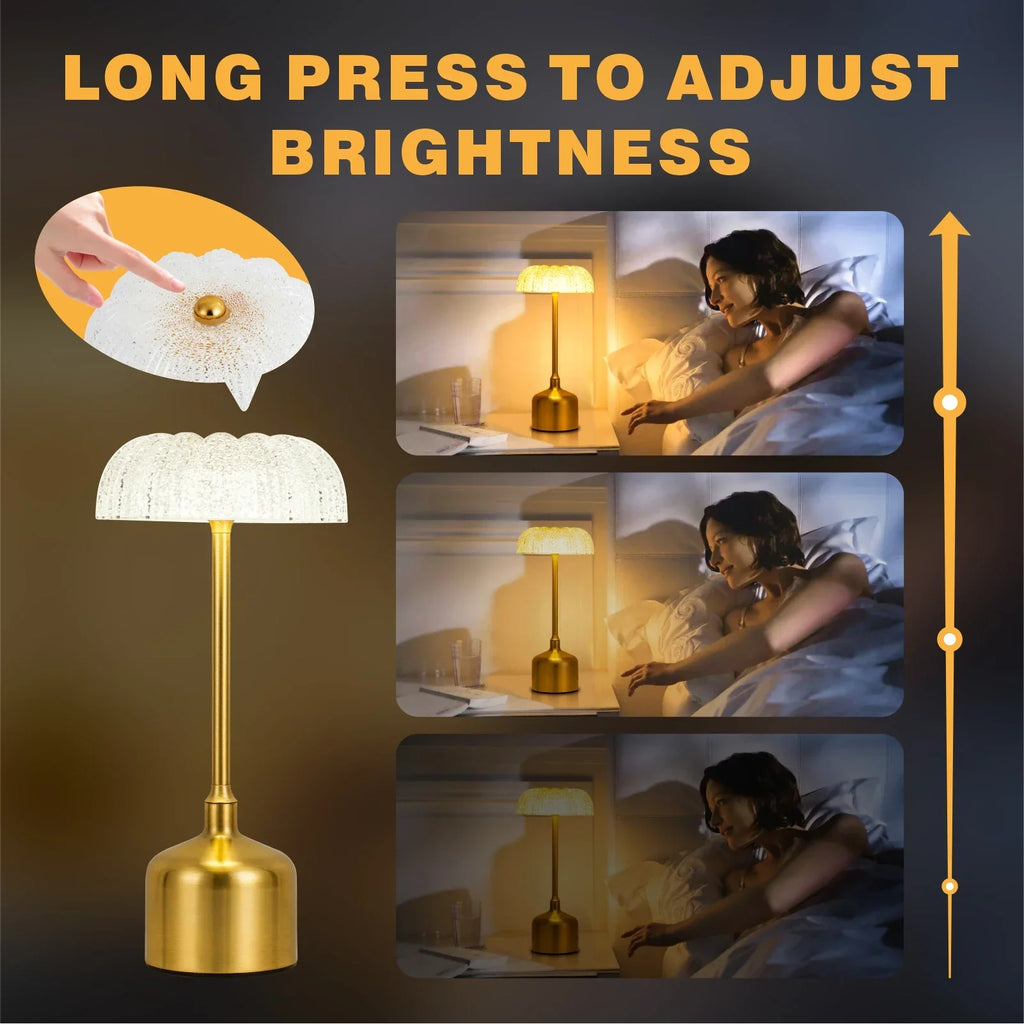 Rosa – Rechargeable Crystal Flower Table Lamp with Touch & Dimmable LED