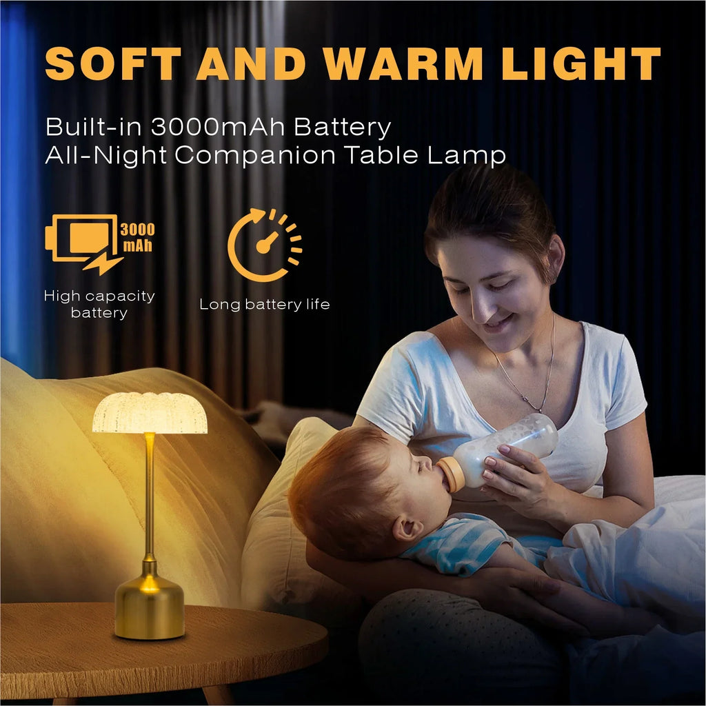 Rosa – Rechargeable Crystal Flower Table Lamp with Touch & Dimmable LED
