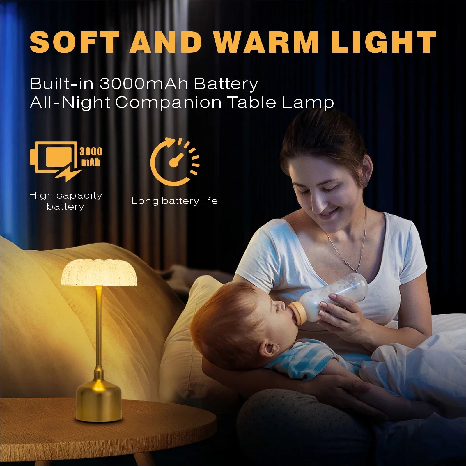 Rosa – Rechargeable Crystal Flower Table Lamp with Touch & Dimmable LED