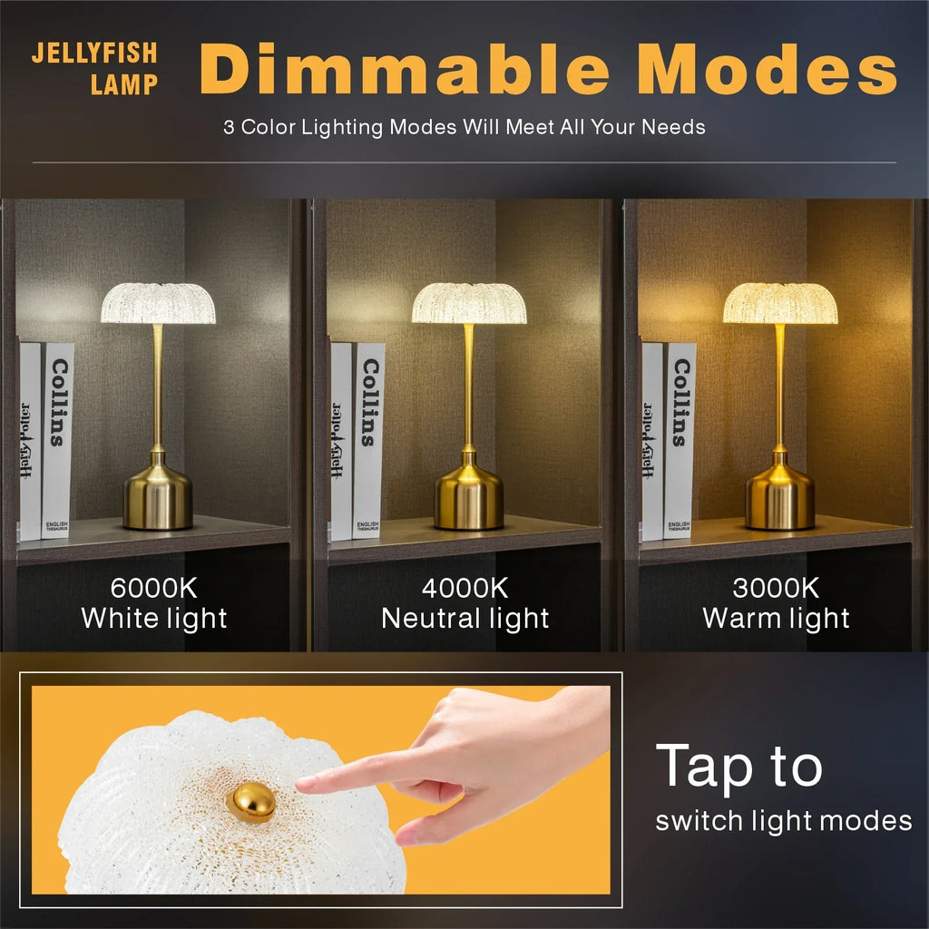 Rosa – Rechargeable Crystal Flower Table Lamp with Touch & Dimmable LED
