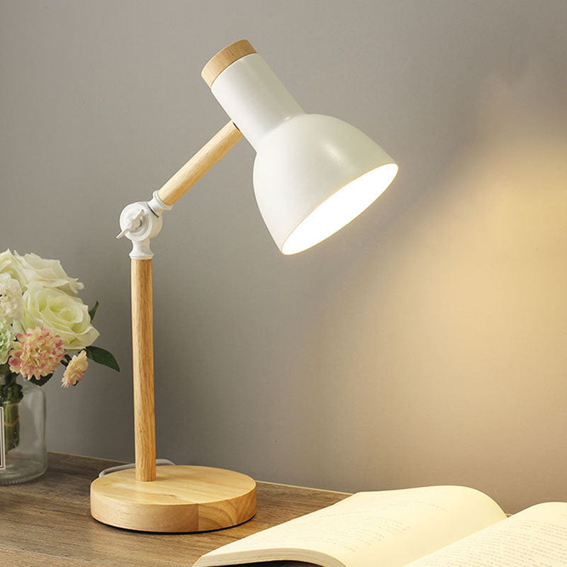Scandinavian Table Lamp of Wood and Iron – Multiple Colors