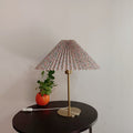 Modern Table Lamp – Metal & Fabric Shade, 3-Color Light, E26 Socket