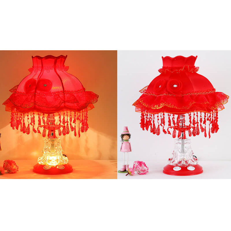 Modern Fabric Table Lamp – Glass & Textile, E26 Socket, 39 cm High