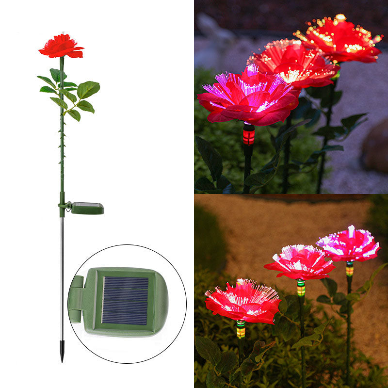 Solar LED Rose Garden Lamp – Creative Red/Pink/Blue/Champagne – 1.2 V (1 Light Source)