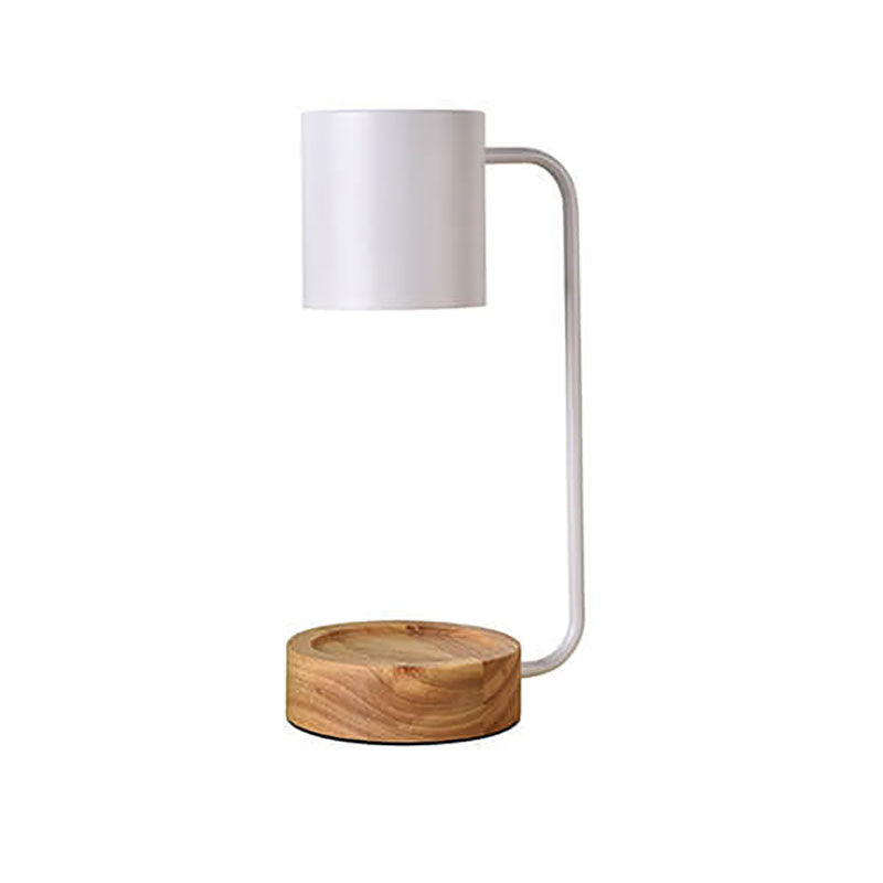 Modern Wooden Table Lamp with Candle Holder