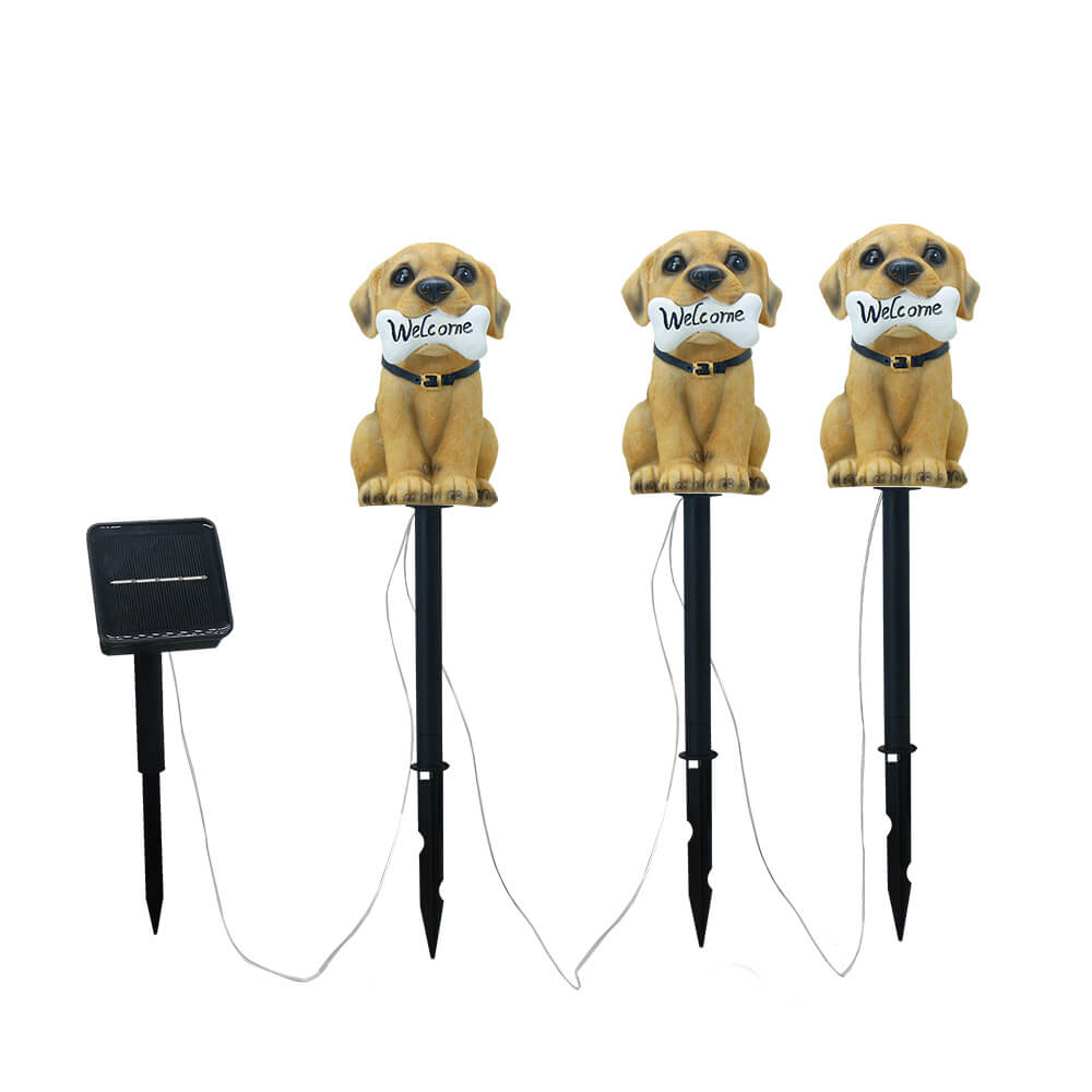 Cute Puppy Garden Lamp – Yellow – (1 Light Source)