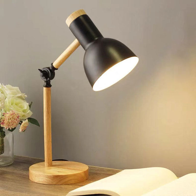 Scandinavian Table Lamp of Wood and Iron – Multiple Colors
