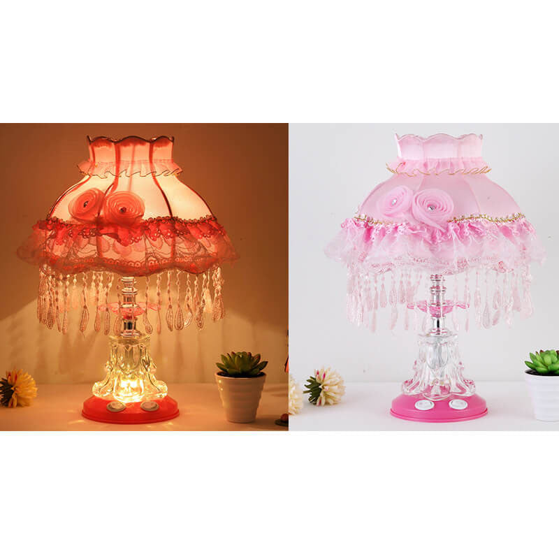Modern Fabric Table Lamp – Glass & Textile, E26 Socket, 39 cm High