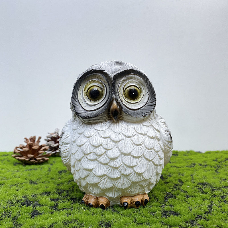 Decorative Owl Solar Garden Lamp – Brown/White – (1 LED)
