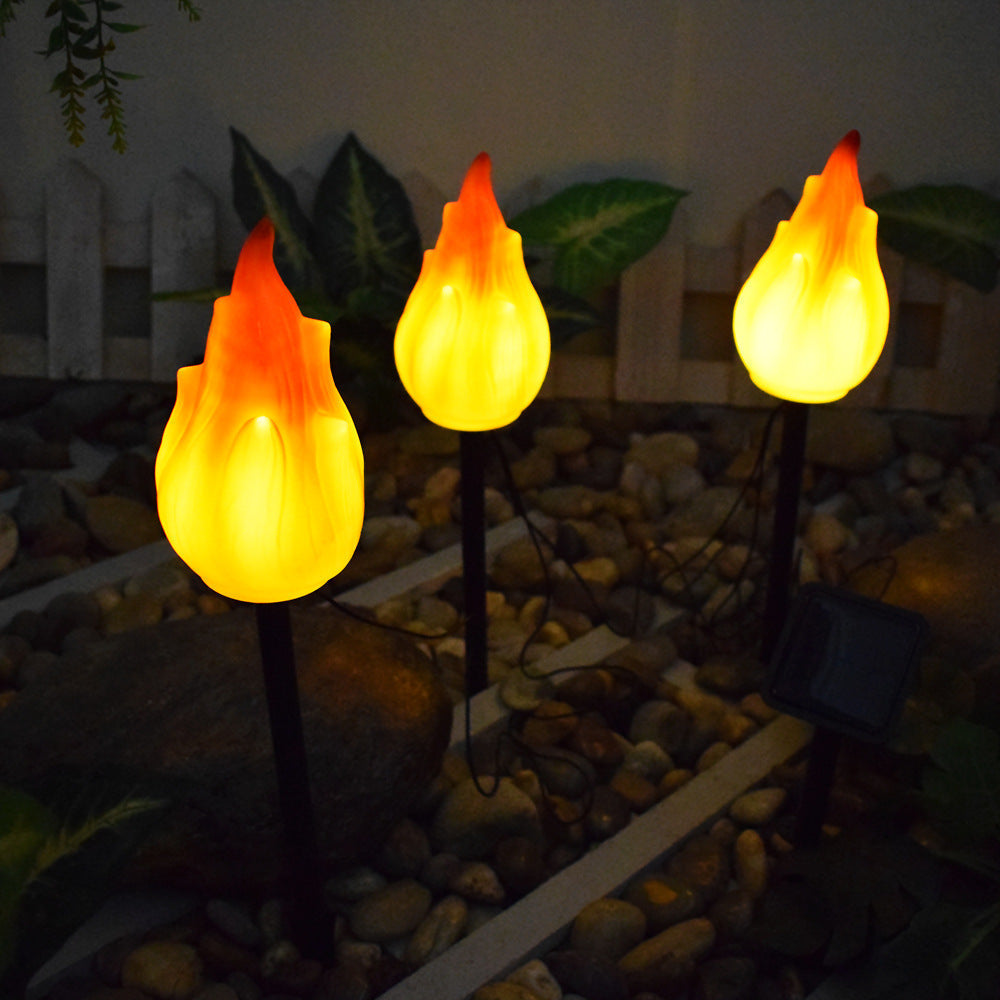 Solar LED Garden Stake – Yellow/Red – (1, 3, or 4 Light Sources)