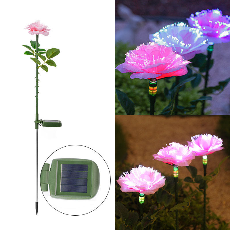 Solar LED Rose Garden Lamp – Creative Red/Pink/Blue/Champagne – 1.2 V (1 Light Source)