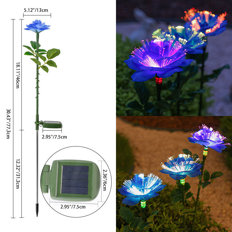 Solar LED Rose Garden Lamp – Creative Red/Pink/Blue/Champagne – 1.2 V (1 Light Source)