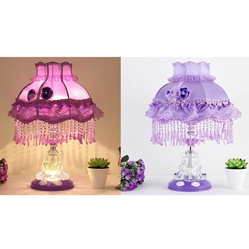 Modern Fabric Table Lamp – Glass & Textile, E26 Socket, 39 cm High