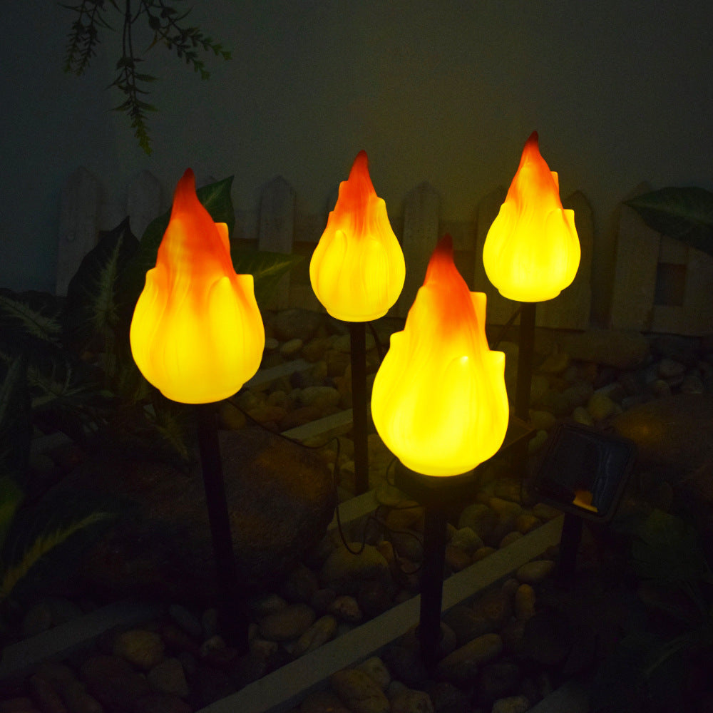 Solar LED Garden Stake – Yellow/Red – (1, 3, or 4 Light Sources)
