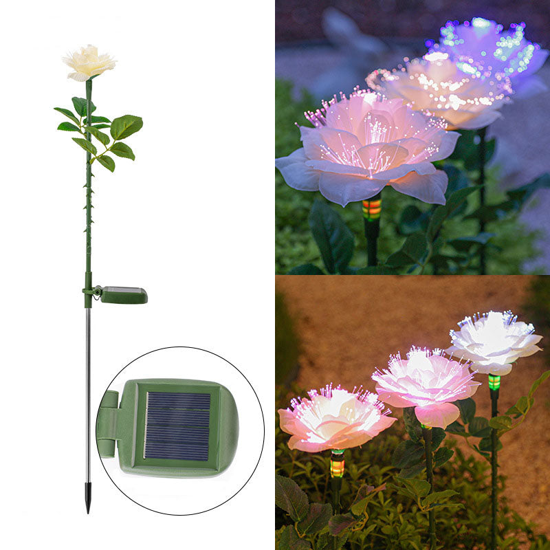 Solar LED Rose Garden Lamp – Creative Red/Pink/Blue/Champagne – 1.2 V (1 Light Source)