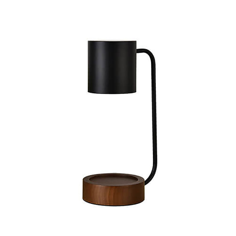 Modern Wooden Table Lamp with Candle Holder