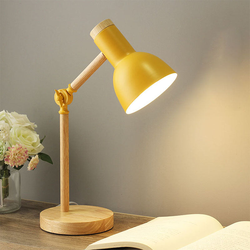 Scandinavian Table Lamp of Wood and Iron – Multiple Colors