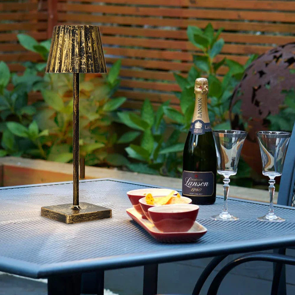 Mara – Rechargeable Classic Table Lamp with Pleated Shade & Dimmable LED