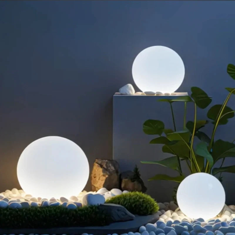 Spherical LED Garden Lamp for Outdoors with 16 Colors & Remote Control