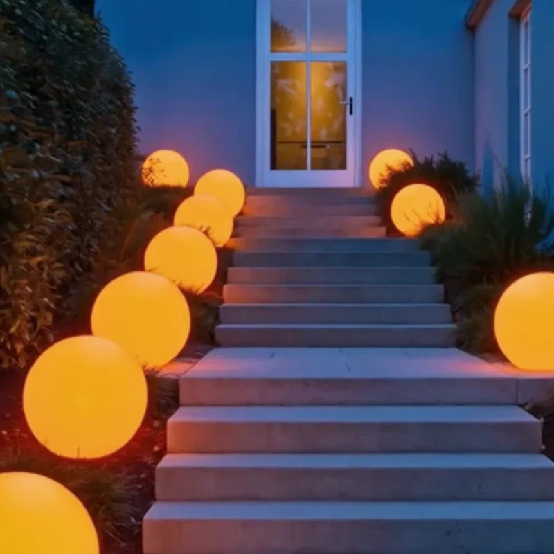 Spherical LED Garden Lamp for Outdoors with 16 Colors & Remote Control