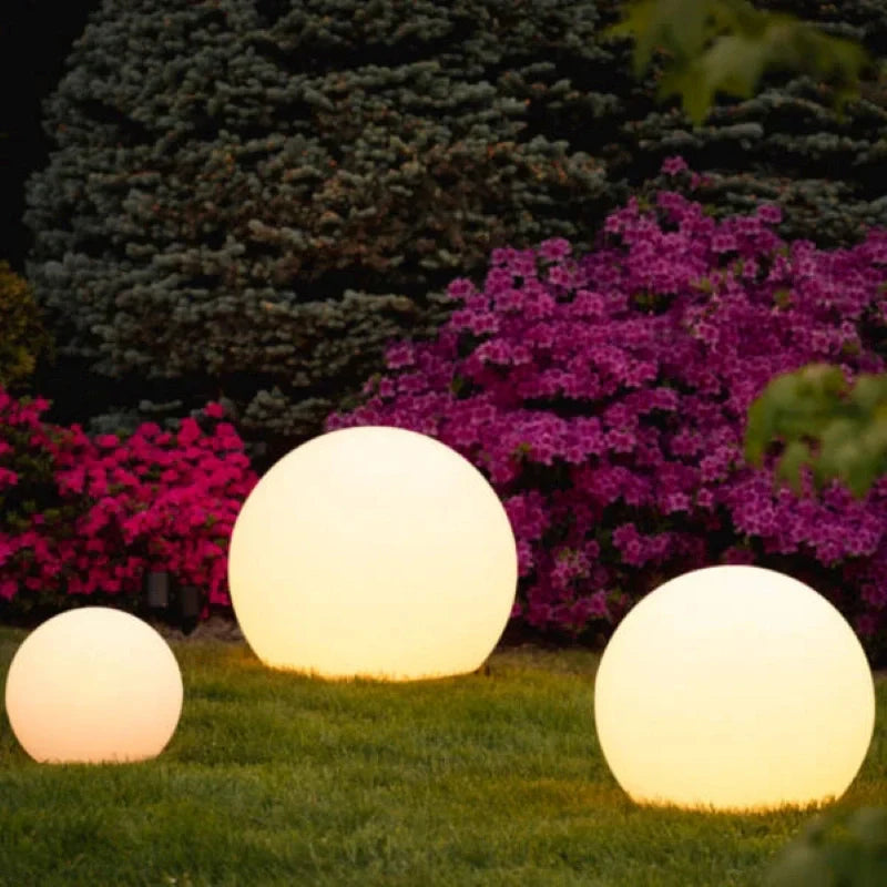 Spherical LED Garden Lamp for Outdoors with 16 Colors & Remote Control