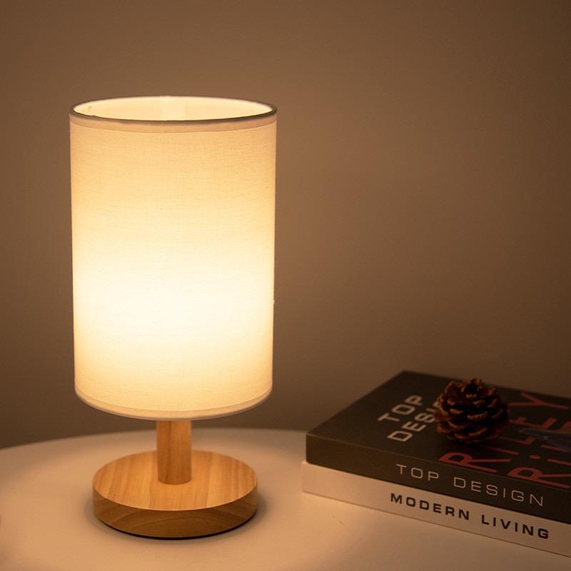 Organic Lamp Made of Wood & Linen with Remote Control