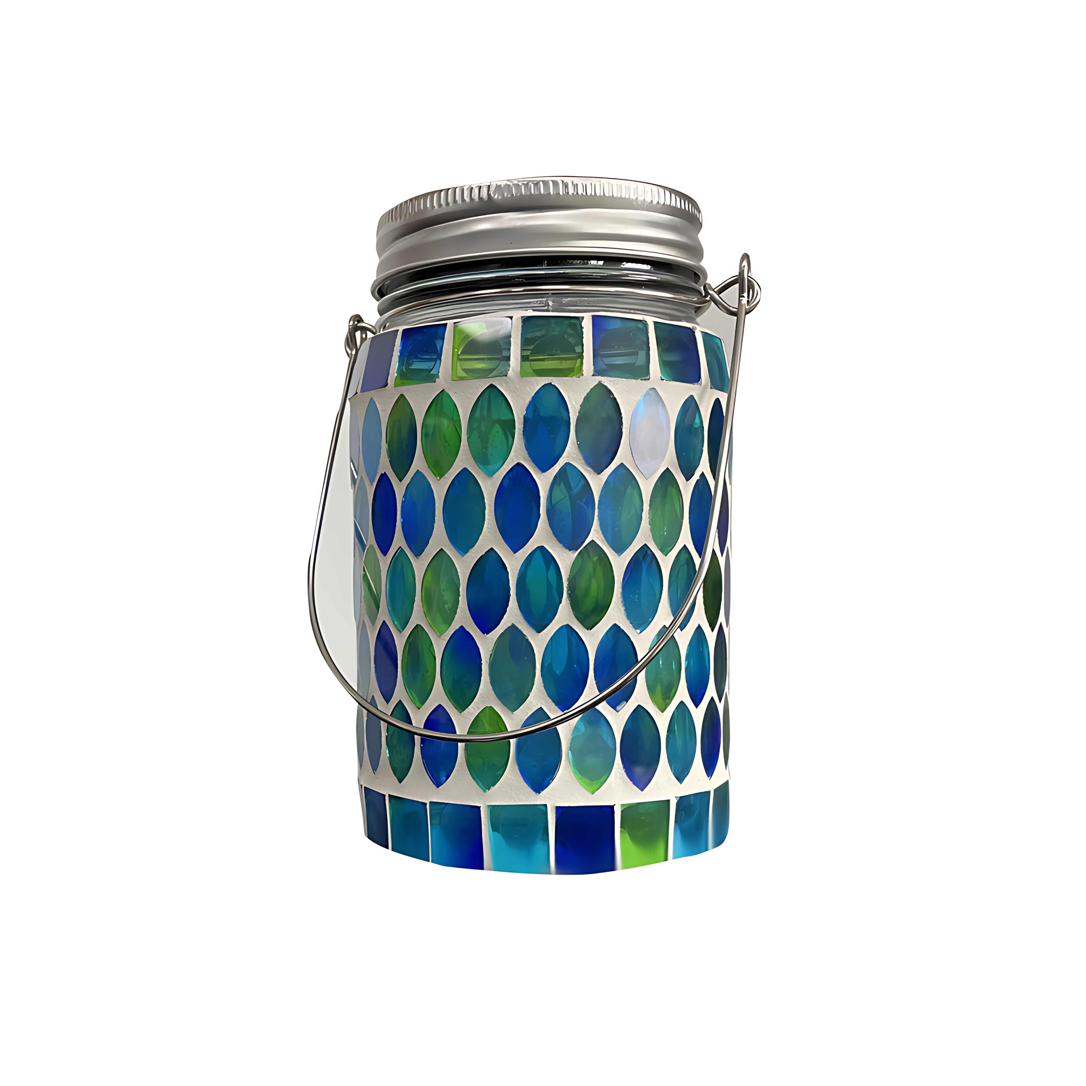 Handmade Colored Solar Outdoor Lamp – Stained Glass with Magical Light Play