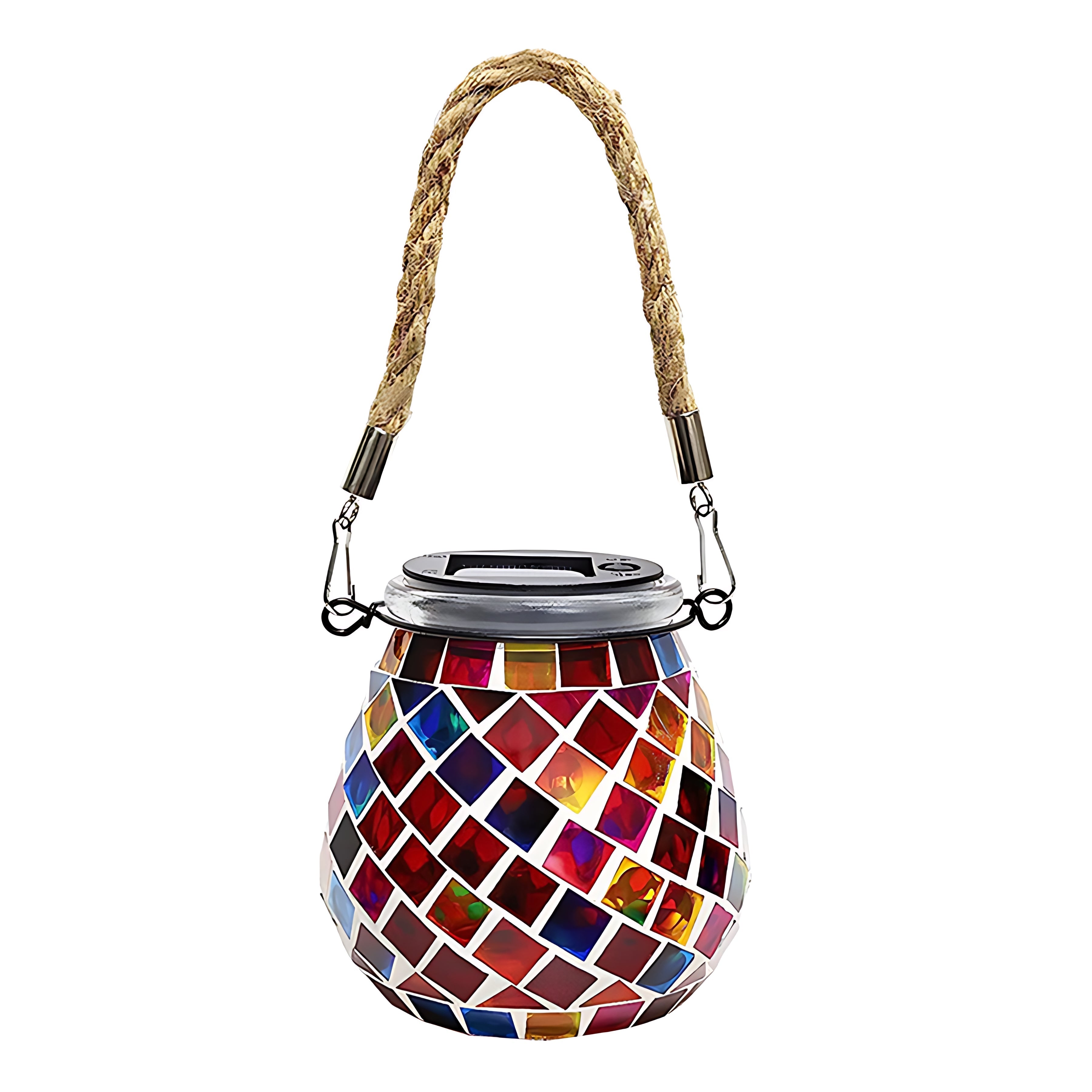 Handmade Colored Solar Outdoor Lamp – Stained Glass with Magical Light Play