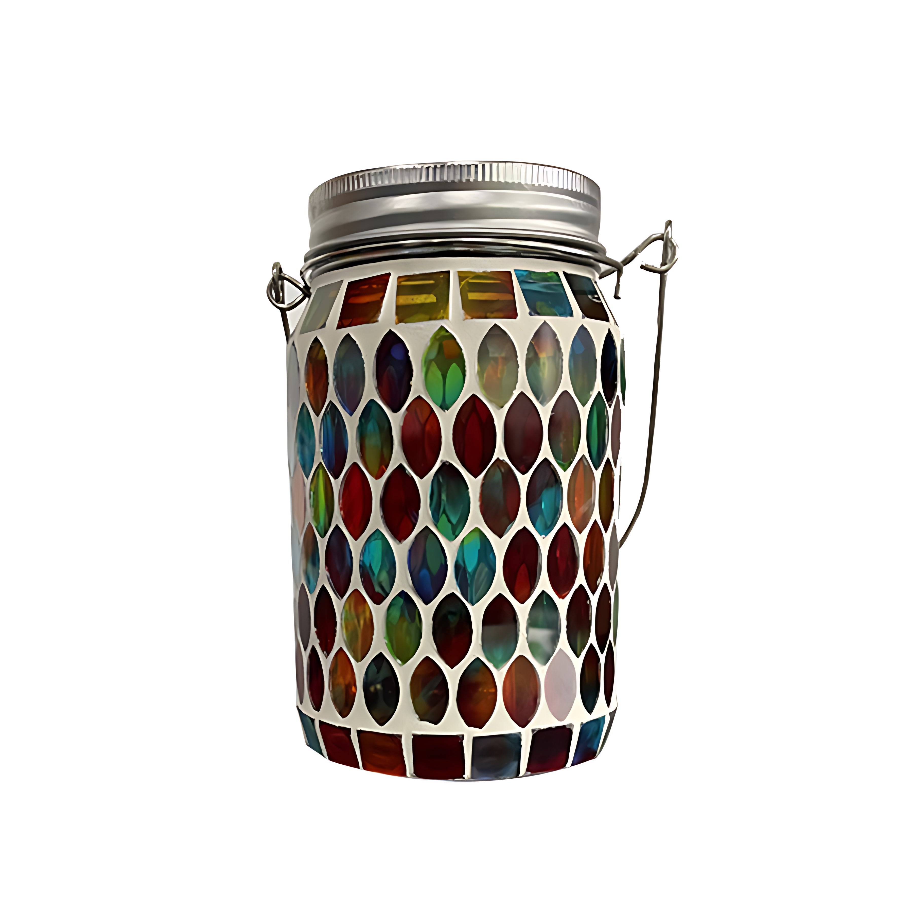 Handmade Colored Solar Outdoor Lamp – Stained Glass with Magical Light Play