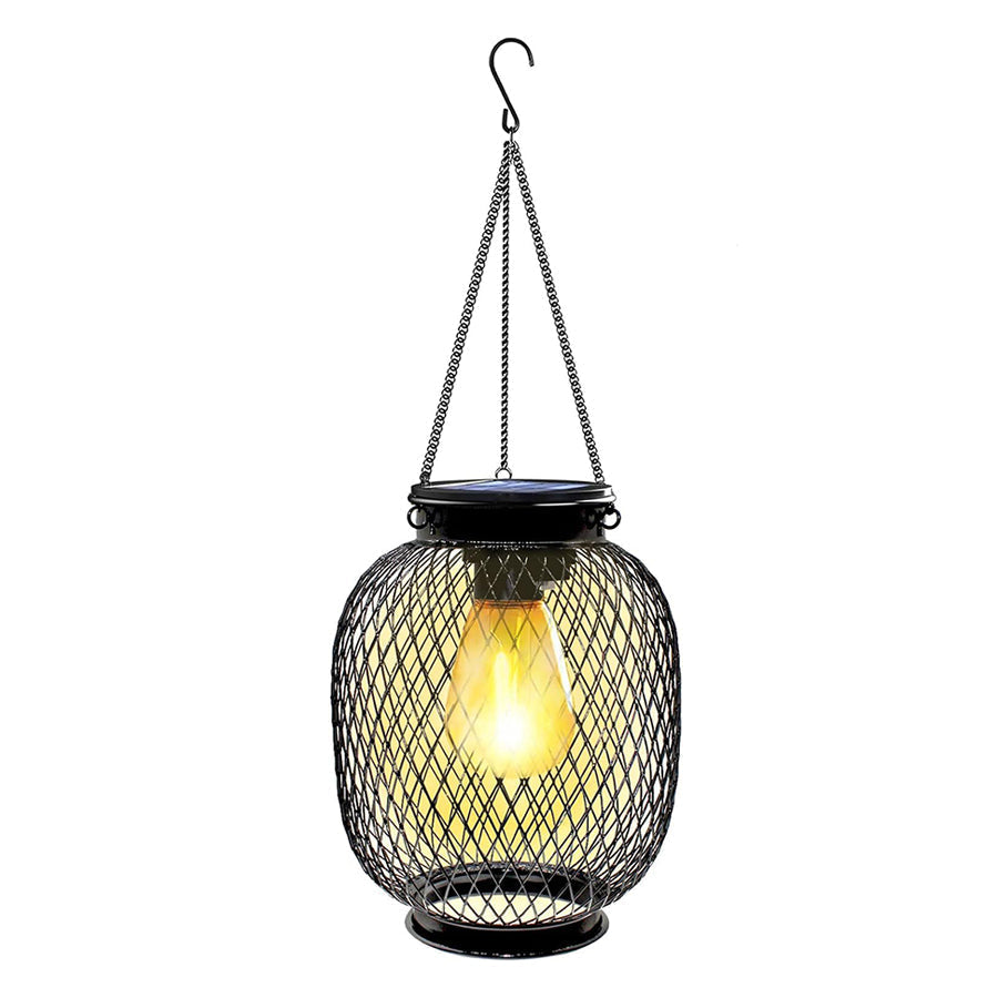 Solar Lantern Outdoor Lamp – Round or Oval with Warm White LED Light