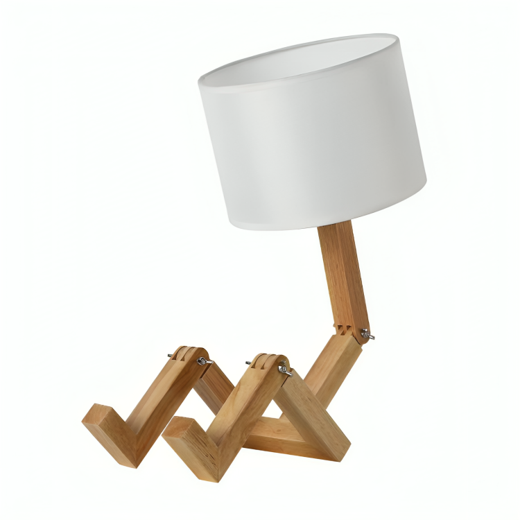 Scandinavian Table Lamp with Bookshelf