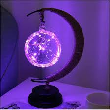 Cozy LED Glass Table Lamp with Warm Light in Moon Design