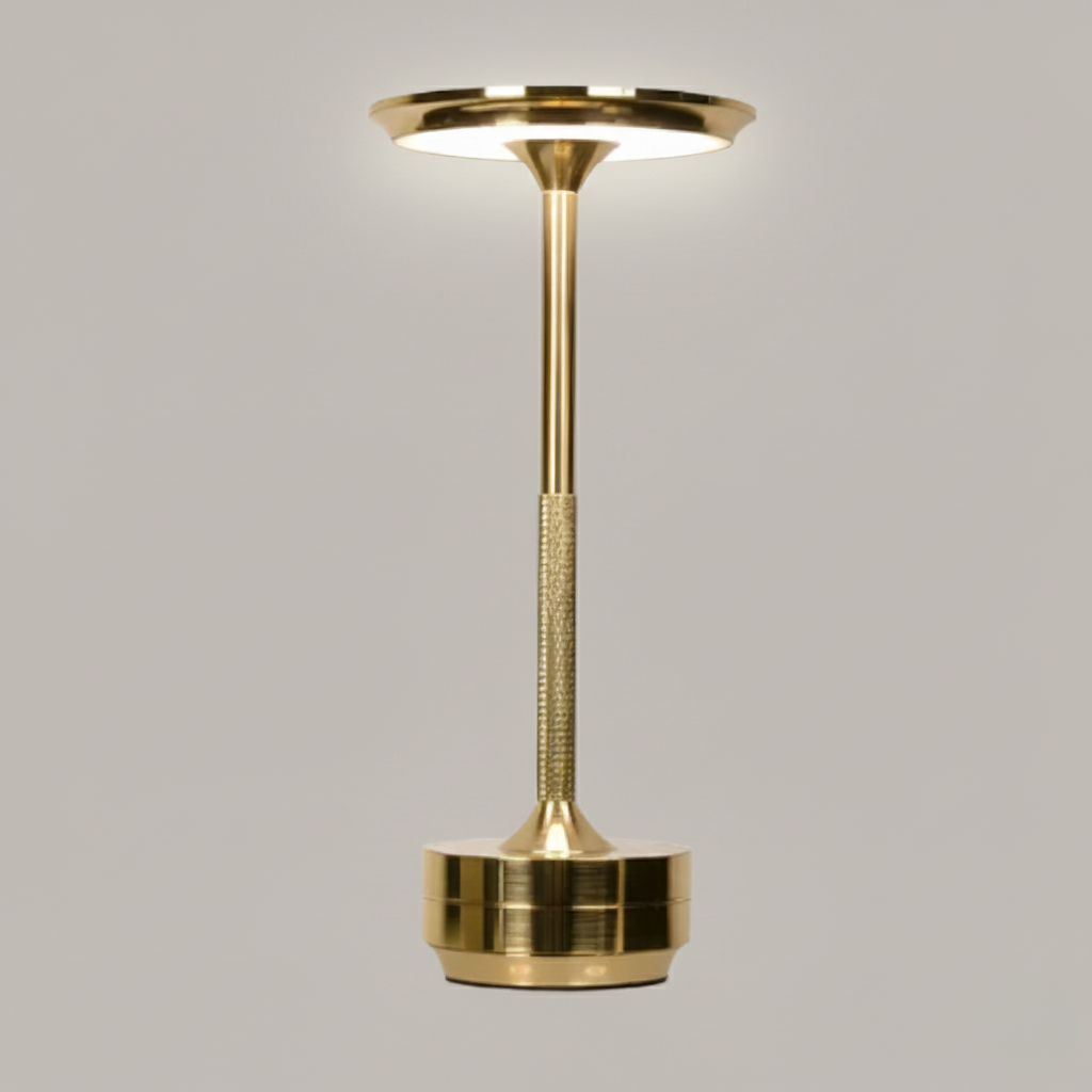 Stylish Wireless Table Lamp with Touch Dimmer and Rechargeable Battery