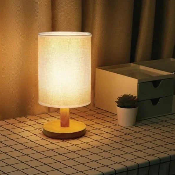 Organic Lamp Made of Wood & Linen with Remote Control