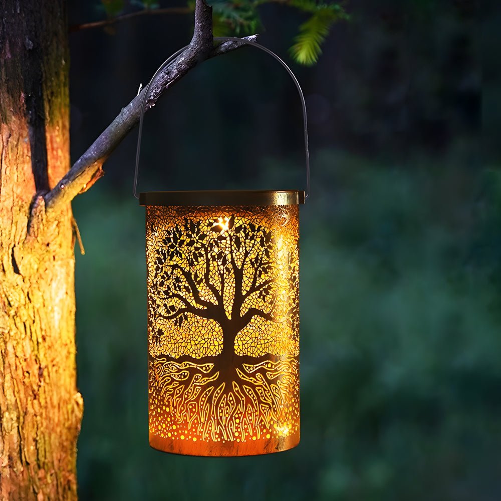 Solar Hanging Lantern – Tree Projection with Warm White Light and IP55