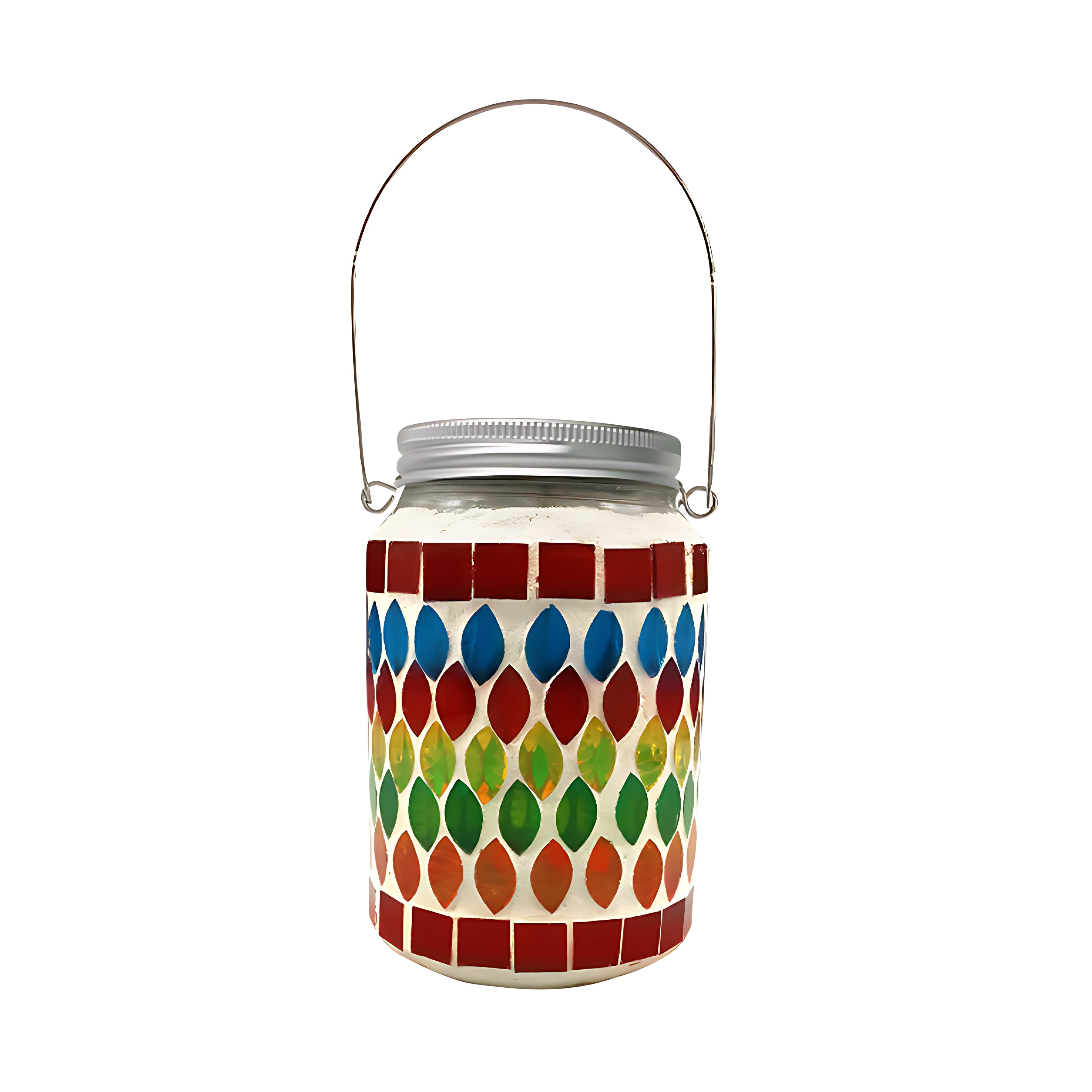 Handmade Colored Solar Outdoor Lamp – Stained Glass with Magical Light Play