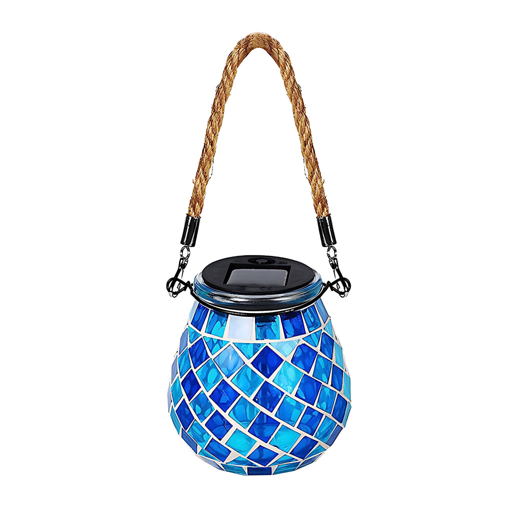 Handmade Colored Solar Outdoor Lamp – Stained Glass with Magical Light Play